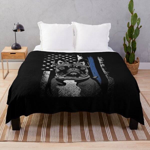 Item preview, French Bulldog Blue American Flag Line Police Dog  designed and sold by aguilaro.