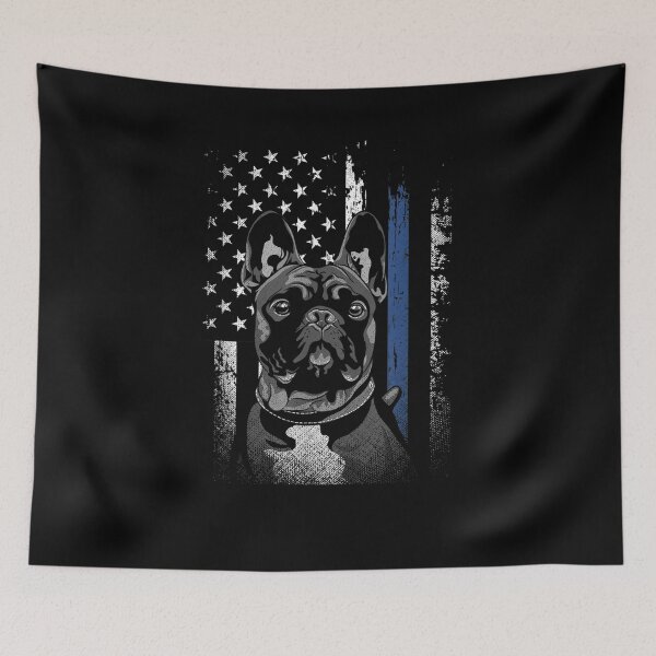 Item preview, French Bulldog Blue American Flag Line Police Dog  designed and sold by aguilaro.