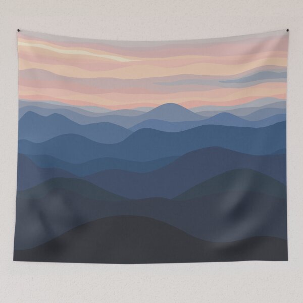 Item preview, Pastel Hills Pretty, Minimal Landscape Digital Illustration designed and sold by AlmightyClaire.
