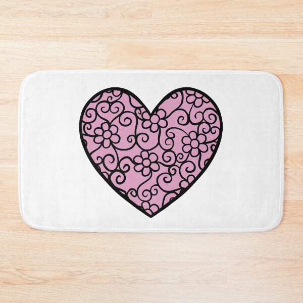 Item preview, Dark Pink Heart with flower pattern designed and sold by muffinstandd.