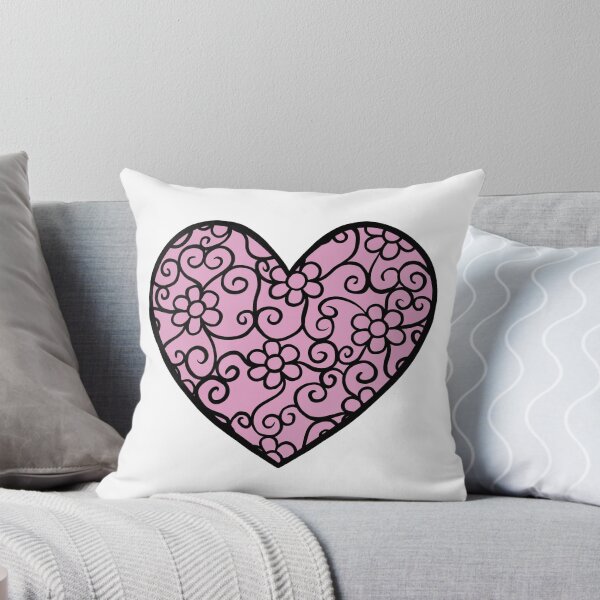 Item preview, Dark Pink Heart with flower pattern designed and sold by muffinstandd.