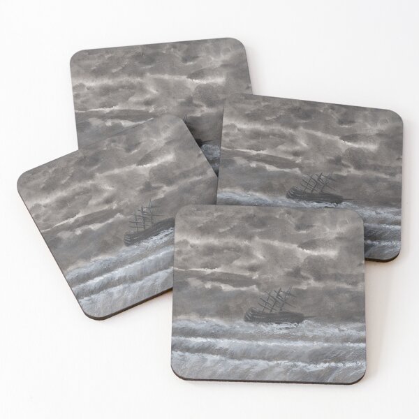 Item preview, Storm at sea in shades of grey. designed and sold by melbeasleyarts.