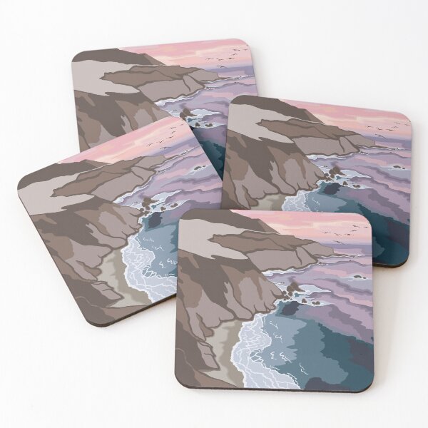 Item preview, Sunrise Hill Ocean Simple Landscape Digital Illustration designed and sold by AlmightyClaire.