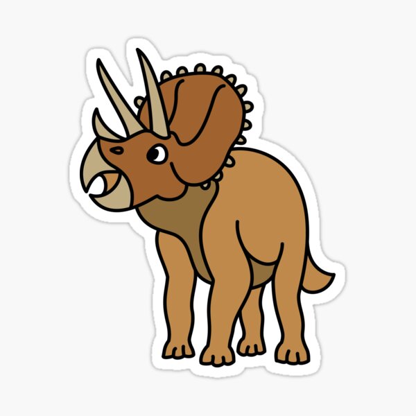 Triceratops Dinosaur Colour Artwork Sticker