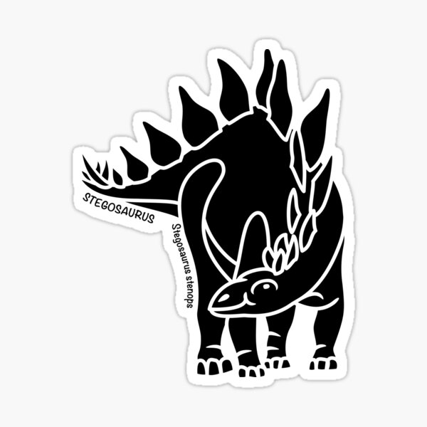 Stegosaurus Dinosaur Silhouette with Name Artwork Sticker
