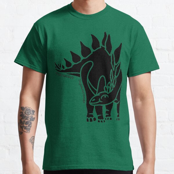 Stegosaurus Dinosaur Silhouette with Name Artwork Classic T-Shirt