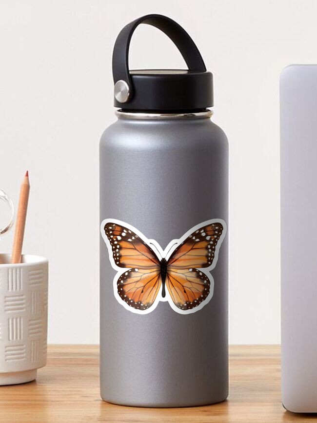 orange tropische fliegende Schmetterlinge isoliert Schmetterling  realistisch | Sticker