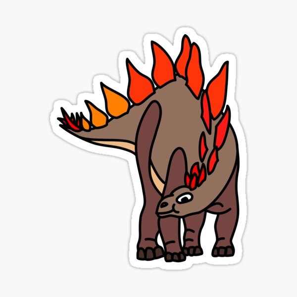 Stegosaurus Dinosaur Coloured Artwork Sticker
