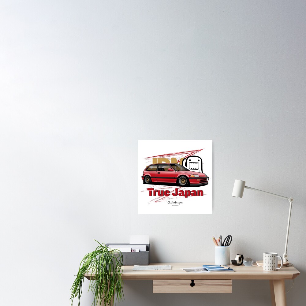 True Japan Civic EF (red) Poster for Sale by OlegMarkaryan