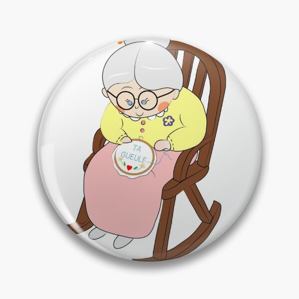 Item preview, grandma the embroiderer - ta gueule (shut up) designed and sold by la-petite-cigue.