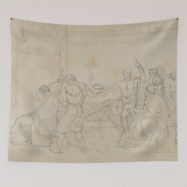 Item preview, Death of Socrates Drawing designed and sold by ClassicalGreece.