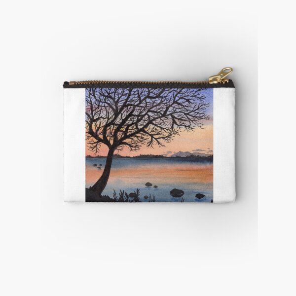 Item preview, Watercolor painting of sunset tree lake designed and sold by sabine84.