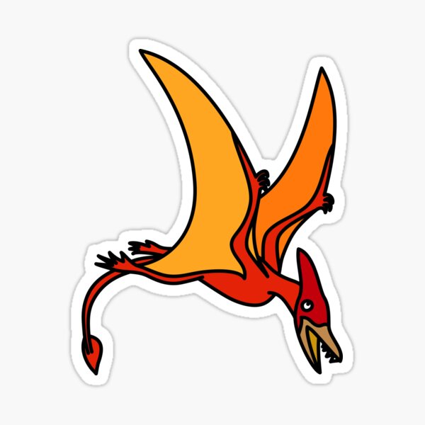 Pterodactyl Dinosaur coloured Artwork Sticker