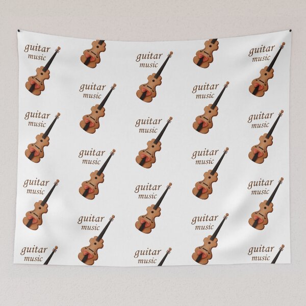 Item preview, guitar music is drawn lettering and vintage guitar with a bow designed and sold by nataliavavilina.