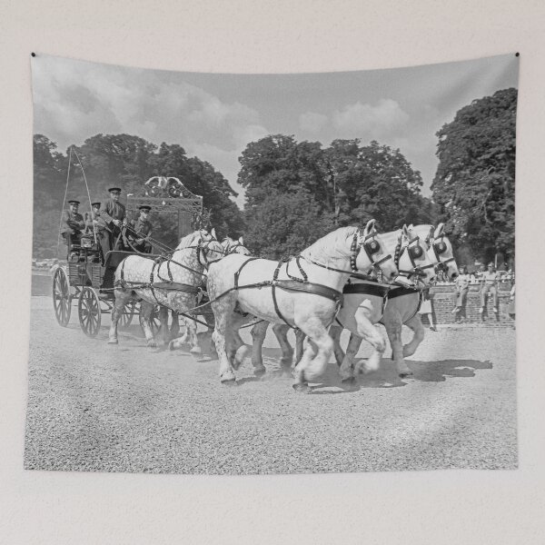 Item preview, r2731/ 14 Nostalgie " Le Haras du Pin " Finition 2021 "  Caléche et chevaux en action  (n&b)(t) Olavia-Olao Okaio Créations designed and sold by o.okaïo.