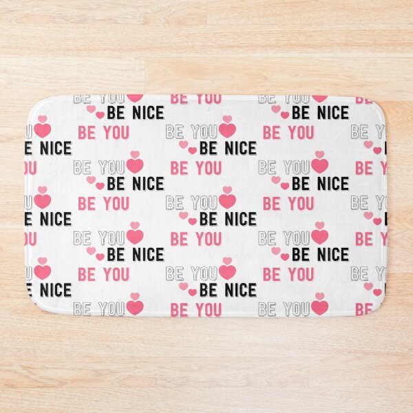 Item preview, Decorative pattern with hearts and text be you and be nice designed and sold by Victoria Riabov.