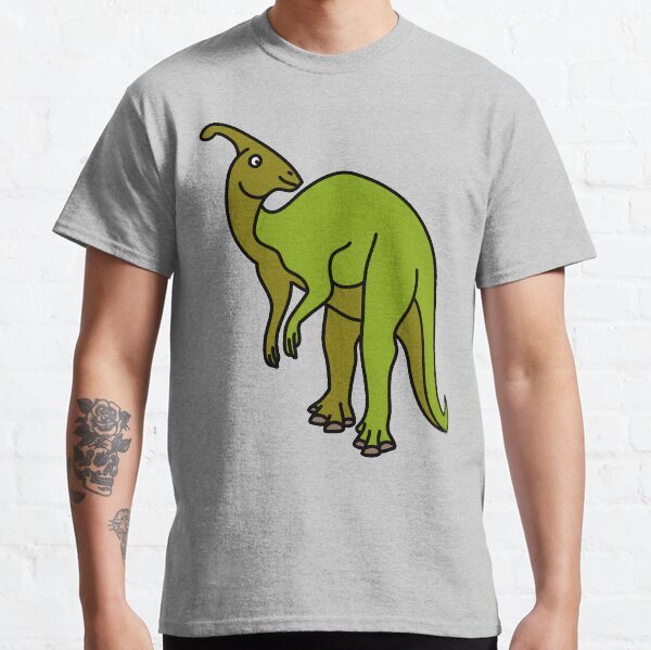 Parasaurolophus Dinosaur Coloured with Name Artwork Classic T-Shirt