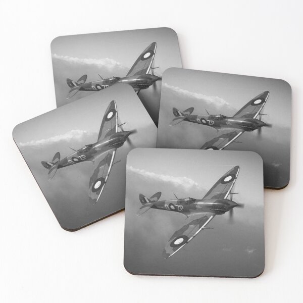 Item preview, Spitfire Over Sea - Monochrome designed and sold by Mark Donoghue + Hangar 7 Art.