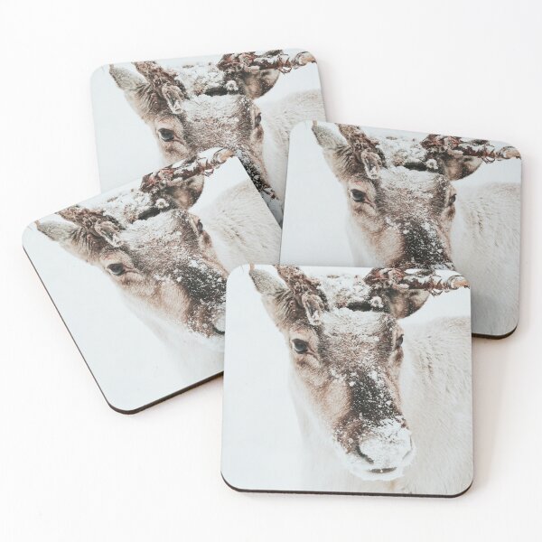 Item preview, Reindeer with antlers in the snow designed and sold by Melissa Peltenburg.