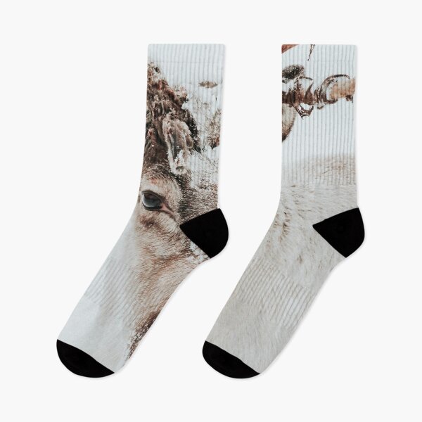 Item preview, Reindeer with antlers in the snow designed and sold by Melissa Peltenburg.