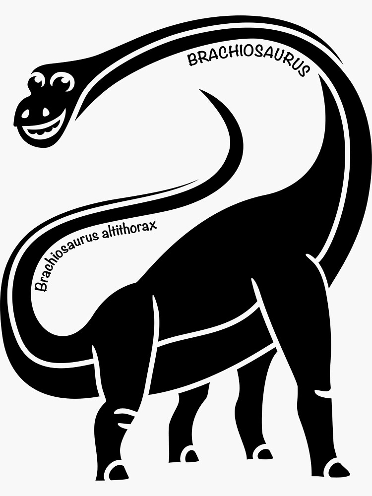 Brachiosaurus Dinosaur Silhouette with Name Artwork by BOLD-Australia