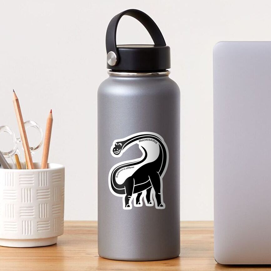 Brachiosaurus Dinosaur Silhouette with Name Artwork Sticker
