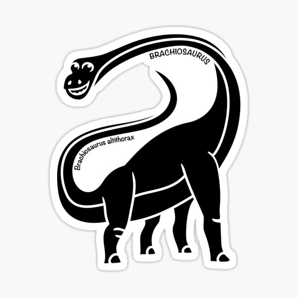 Brachiosaurus Dinosaur Silhouette with Name Artwork Sticker
