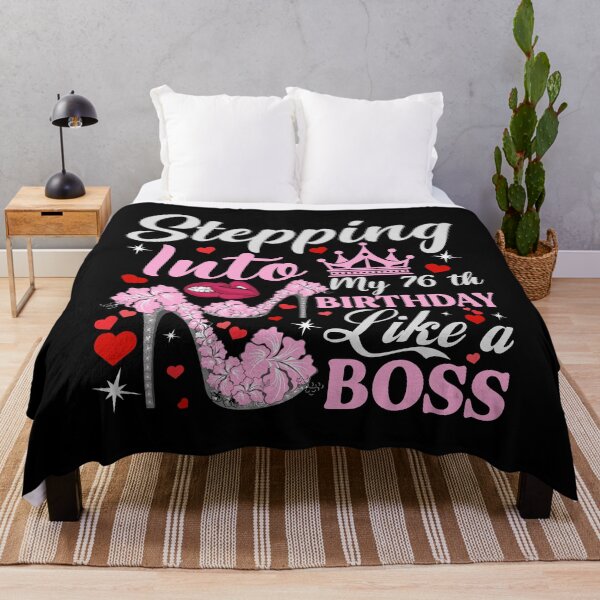 Item preview, Stepping Into My 76th Birthday Like A boss T-Shirt Design designed and sold by TshirtStoreBD24.