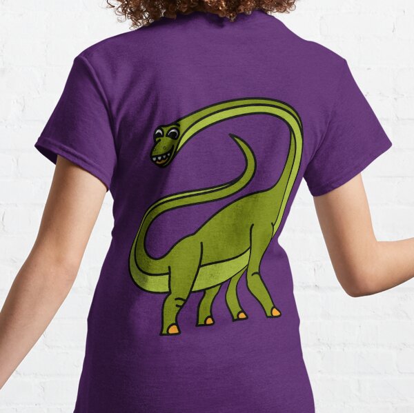 Brachiosaurus Dinosaur Coloured with Name Artwork Classic T-Shirt