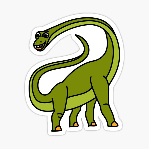 Brachiosaurus Dinosaur Coloured with Name Artwork Sticker