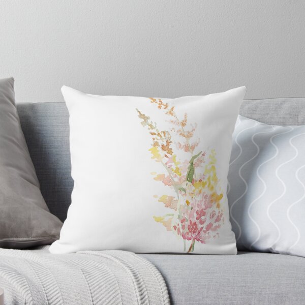 Item preview, Watercolor stems and flowers in pink and yellow designed and sold by anna0711.