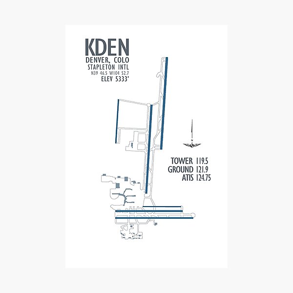 Denver Stapleton International Airport Diagram Photographic Print