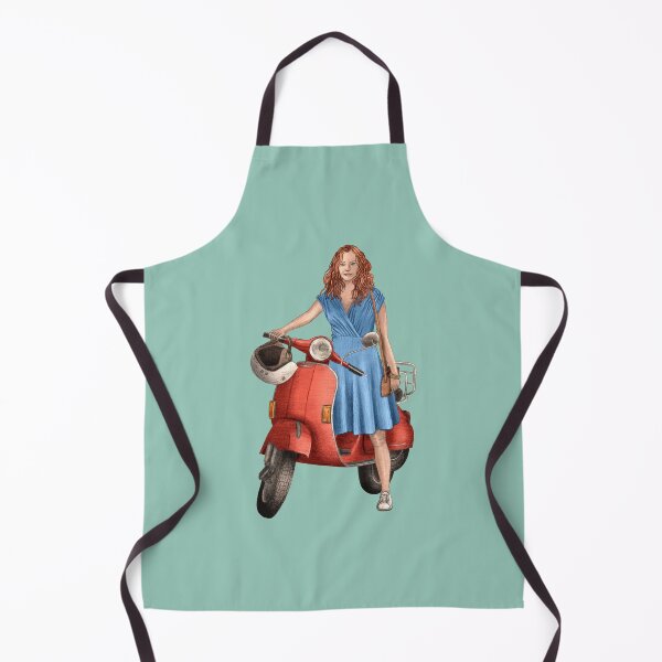 Item preview, A smiling woman on her red scooter designed and sold by Sina Holste.