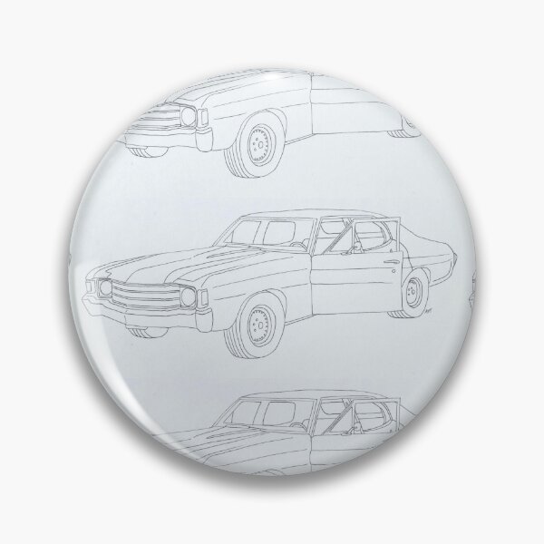 Item preview, Preacher's Tulip O'Hare's 1972 Chevy Chevelle car outline drawing designed and sold by FanartAft.