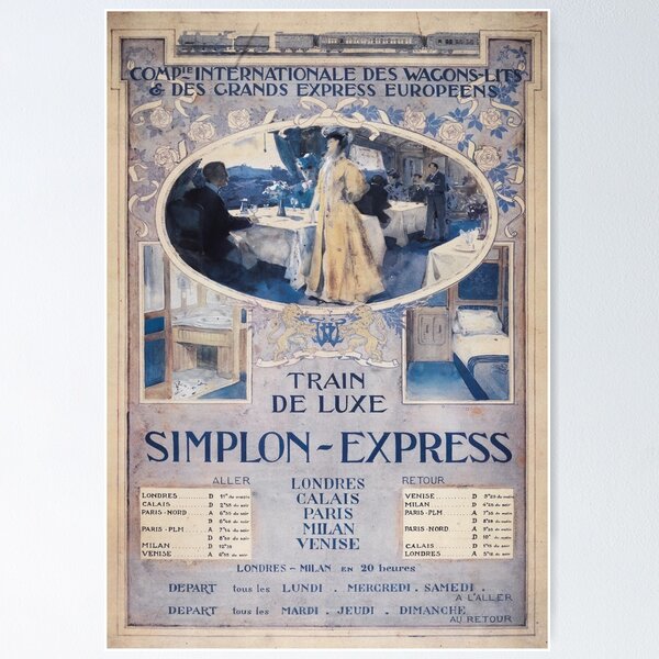 Item preview, Orient Express - Vintage Train Travel Print 1906 - Simplon Orient Express designed and sold by cutesy.