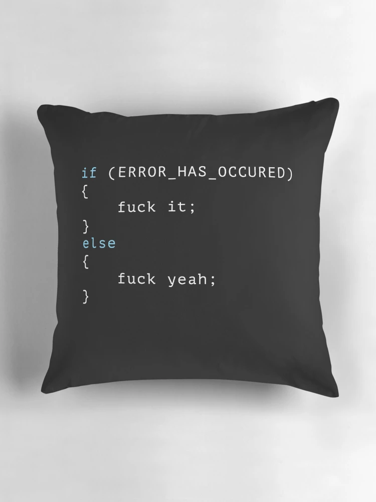 Thumbnail 3 of 4, Pillow, Programmer Error Code designed and sold by BeRudeShop.