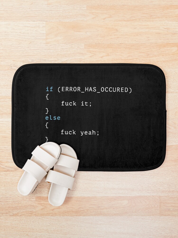 Thumbnail 1 of 6, Bath Mat, Programmer Error Code designed and sold by BeRudeShop.