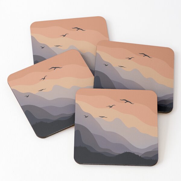 Item preview, Minimal Hilly Sunrise Landscape Digital Illustration designed and sold by AlmightyClaire.