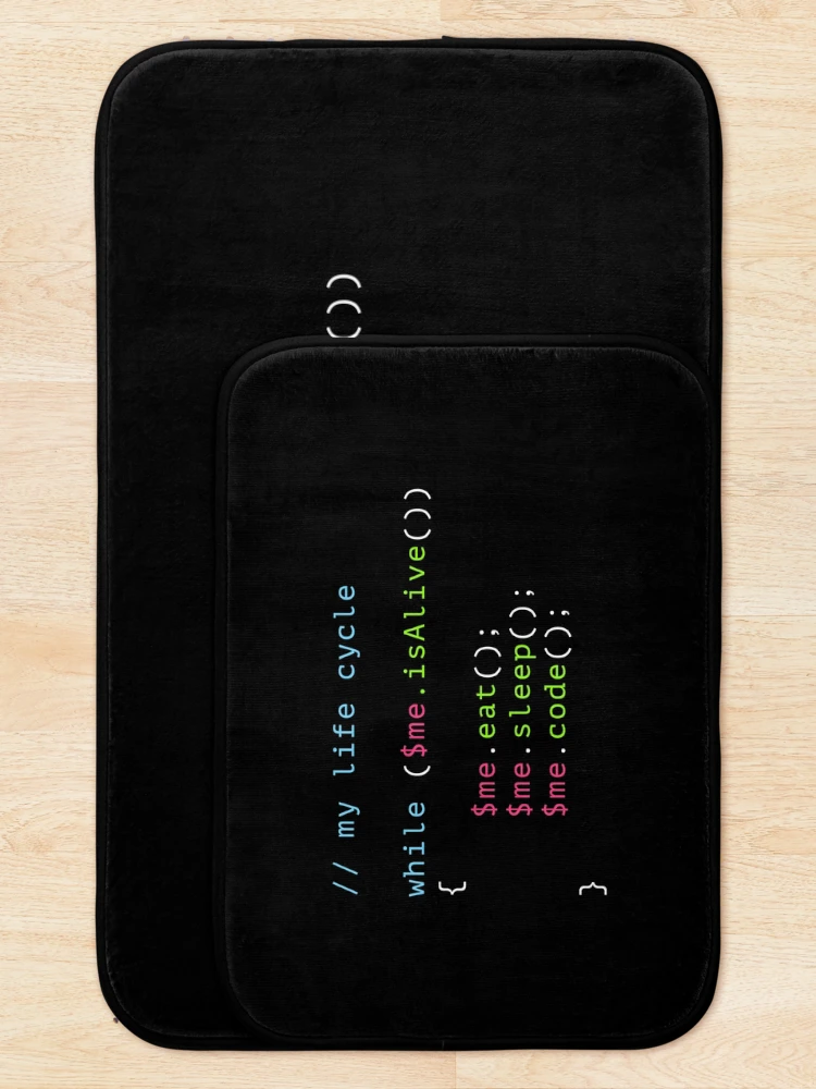 Thumbnail 5 of 6, Bath Mat, Programmer Life Cycle Code designed and sold by BeRudeShop.