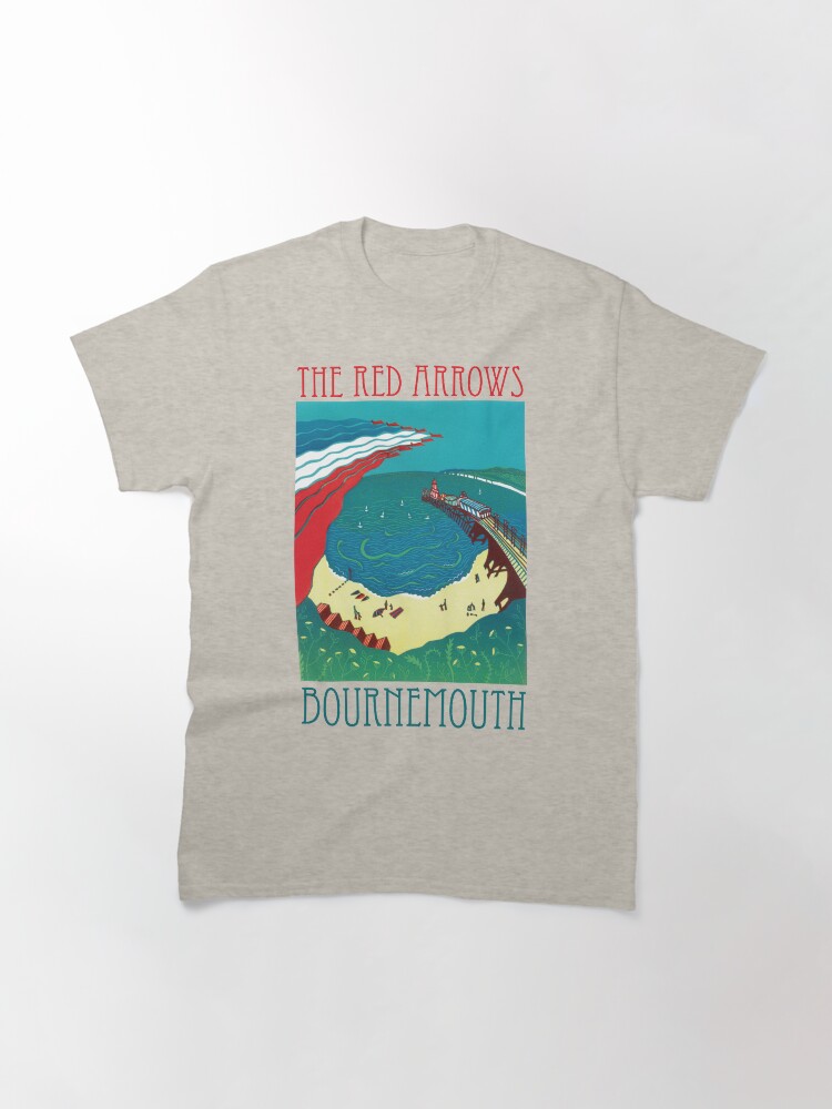 Thumbnail 3 of 7, Classic T-Shirt, Red Arrows, Bournemouth - Linocut by Francesca Whetnall designed and sold by Cecca-Designs.