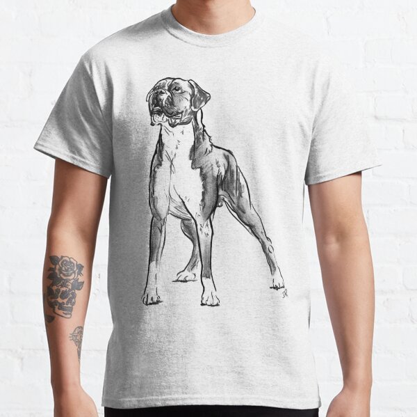 Boxer Dog Drawing Classic T-Shirt