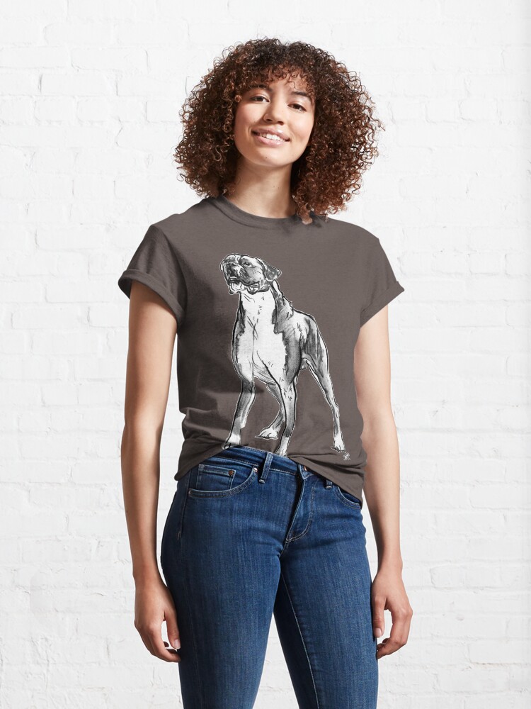 Alternate view of Boxer Dog Drawing Classic T-Shirt