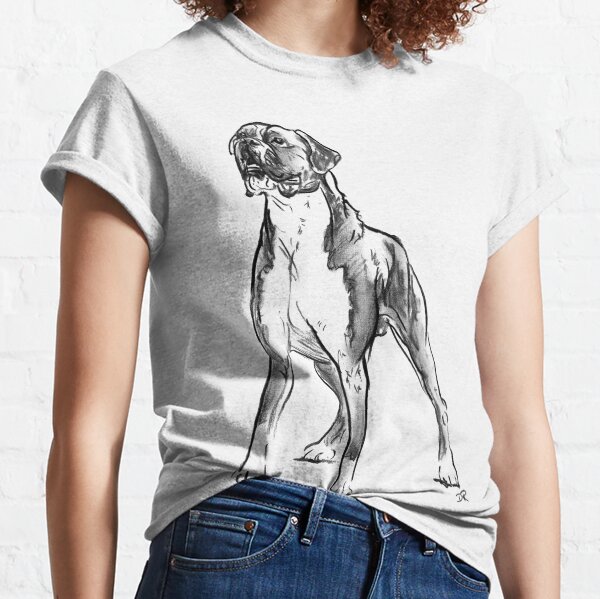Boxer Dog Drawing Classic T-Shirt
