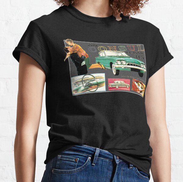 Original Sketch classic car t-shirt Ford Consul Capri