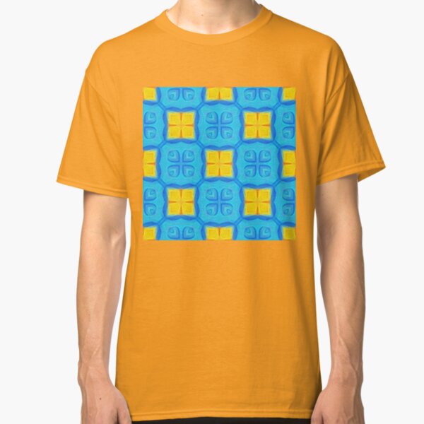 Yellow Blue DeepDream Pattern Classic T-Shirt