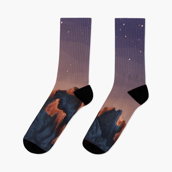 Item preview, Mountains Starry Night Sky Landscape Digital Illustration designed and sold by AlmightyClaire.