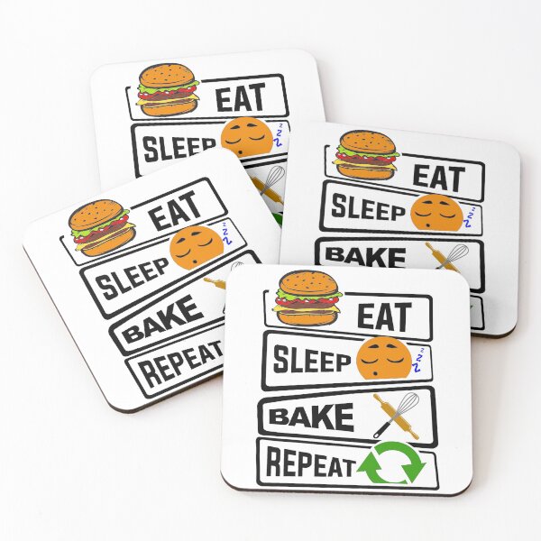 Artikelvorschau, Eat Sleep Bake Repeat Lustiges Illustrationsgeschenk entworfen und verkauft von KO-Design.