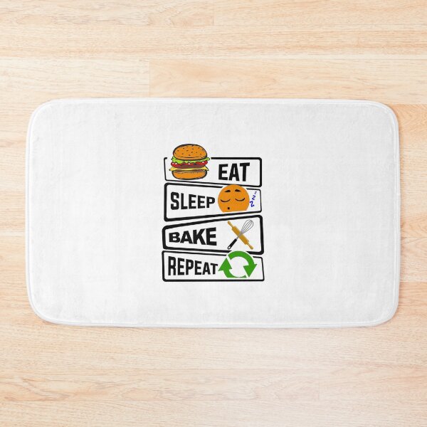 Aperçu de l'œuvre Eat Sleep Cuire Répéter Illustration drôle Cadeau créée et vendue par KO-Design.