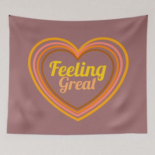 Item preview, Feeling great, cute Happy heart shaped design. designed and sold by Theleochick.