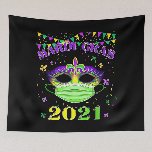 Item preview, Mask With Face Mask Mardi Gras 2021 designed and sold by toniobnd51.